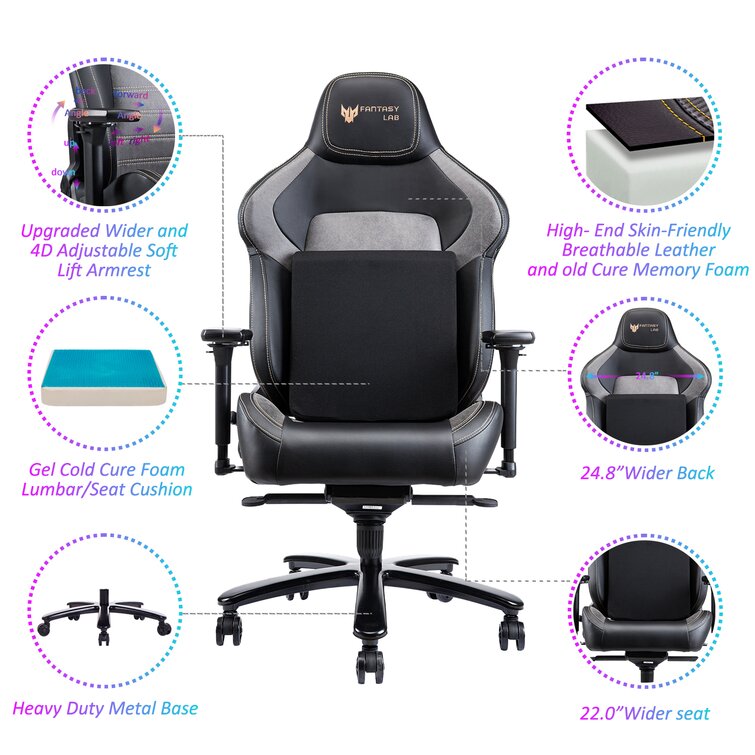 Wolmics Adjustable Reclining Ergonomic Faux Leather Swiveling PC